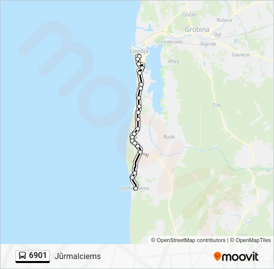 Автобус 6901: карта маршрута