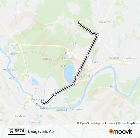 Автобус 5574: карта маршрута
