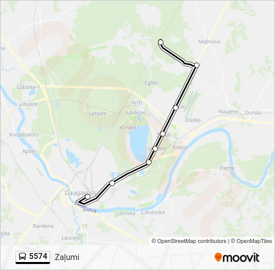 Автобус 5574: карта маршрута