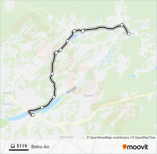 Автобус 5119: карта маршрута