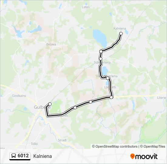 Автобус 6012: карта маршрута