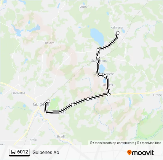 Автобус 6012: карта маршрута