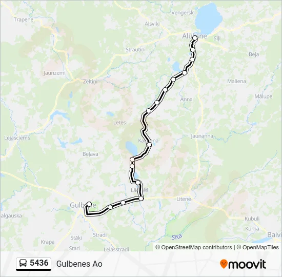 Автобус 5436: карта маршрута