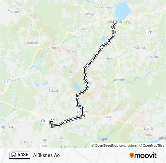 Автобус 5436: карта маршрута