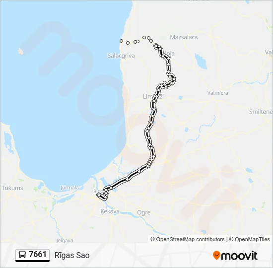 Автобус 7661: карта маршрута