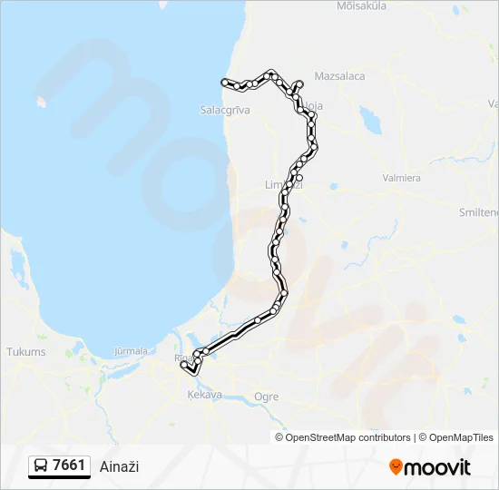 Автобус 7661: карта маршрута