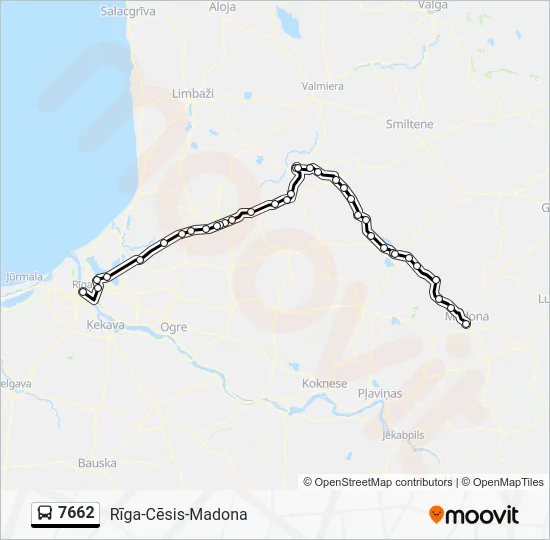 Автобус 7662: карта маршрута