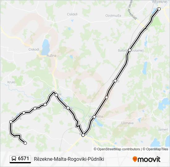 Автобус 6571: карта маршрута