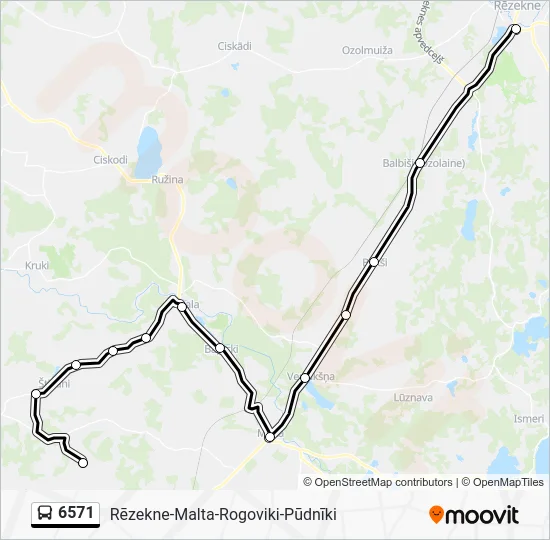 Автобус 6571: карта маршрута