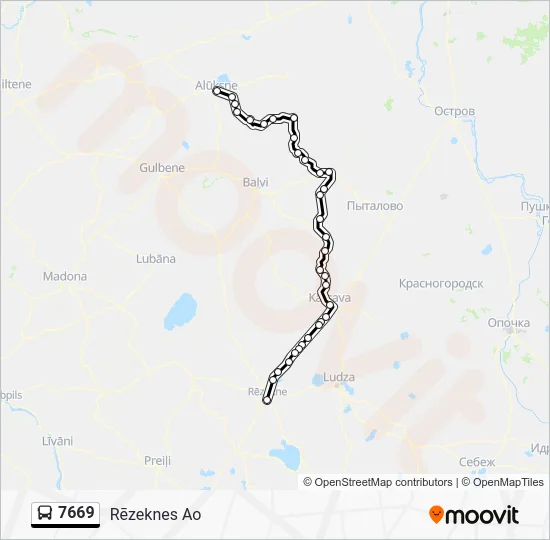Автобус 7669: карта маршрута