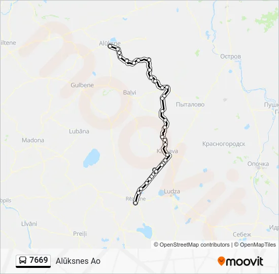 Автобус 7669: карта маршрута