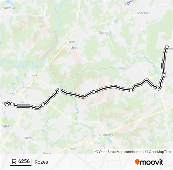 Автобус 6256: карта маршрута