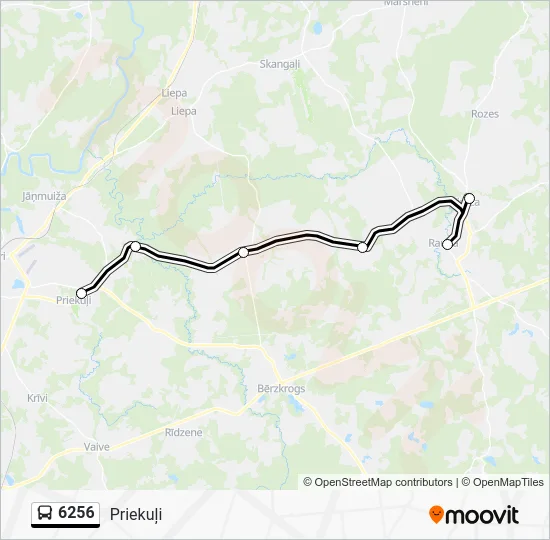 Автобус 6256: карта маршрута