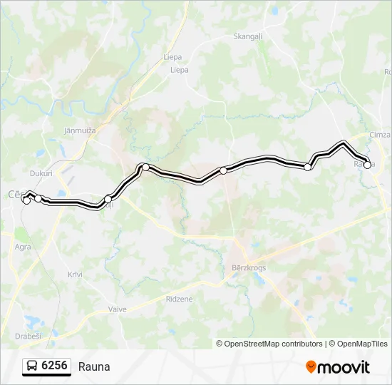 Автобус 6256: карта маршрута
