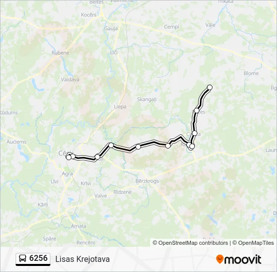 Автобус 6256: карта маршрута