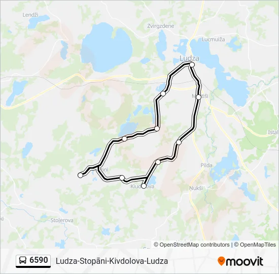 Автобус 6590: карта маршрута