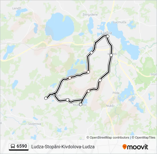 Автобус 6590: карта маршрута