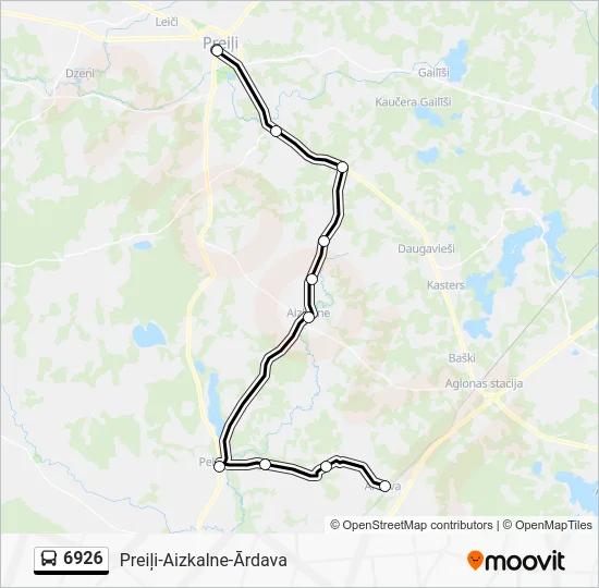 Автобус 6926: карта маршрута