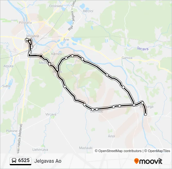 Автобус 6525: карта маршрута