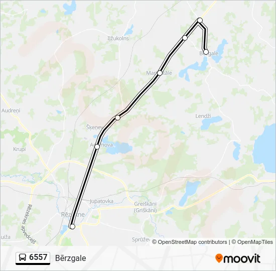 Автобус 6557: карта маршрута