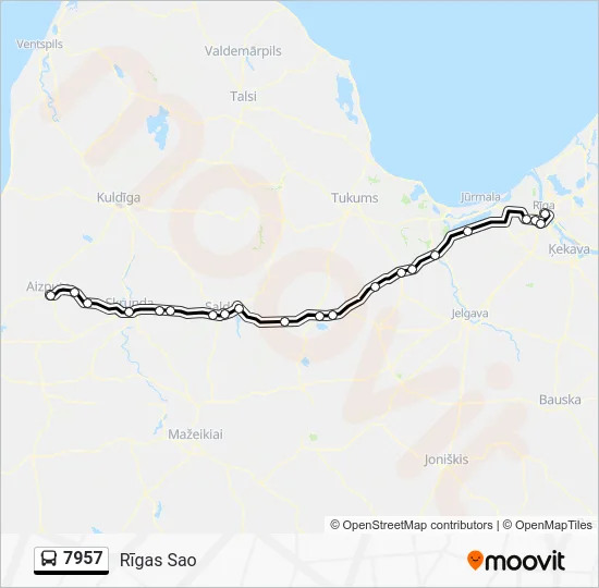 Автобус 7957: карта маршрута