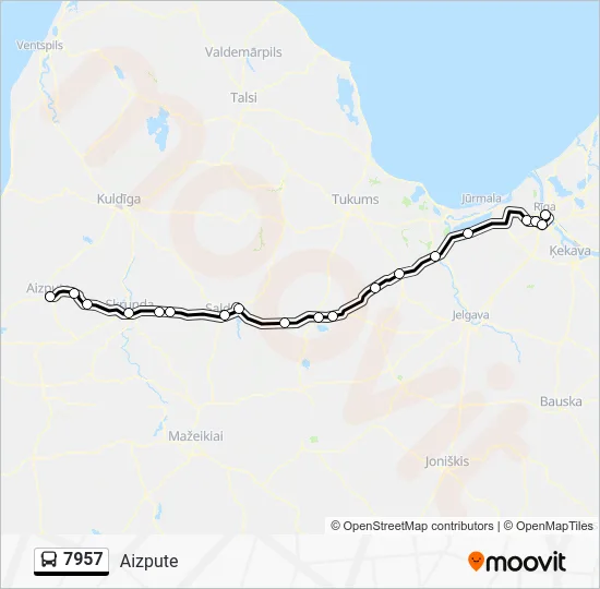 Автобус 7957: карта маршрута
