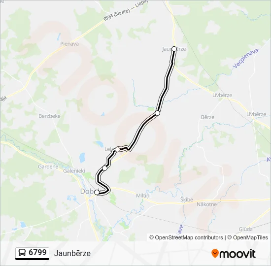 Автобус 6799: карта маршрута