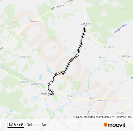 Автобус 6799: карта маршрута
