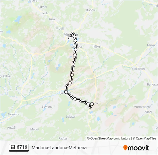 Автобус 6716: карта маршрута