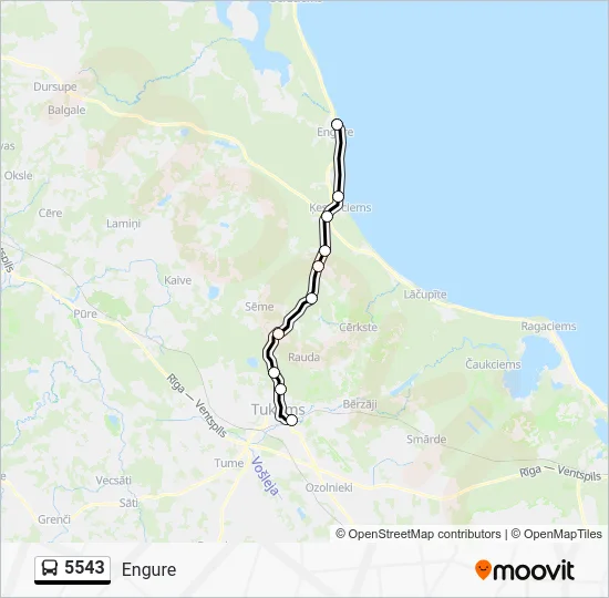 Автобус 5543: карта маршрута