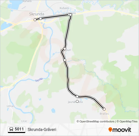 Автобус 5011: карта маршрута