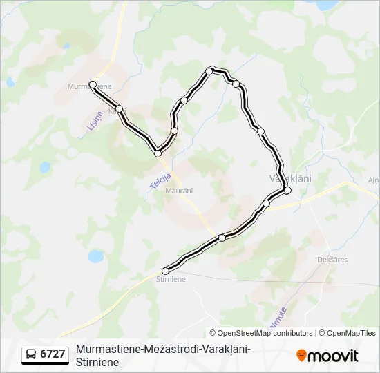 Автобус 6727: карта маршрута