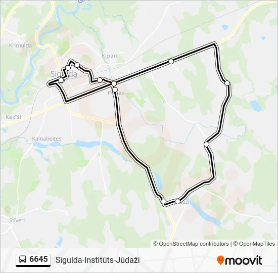 Автобус 6645: карта маршрута