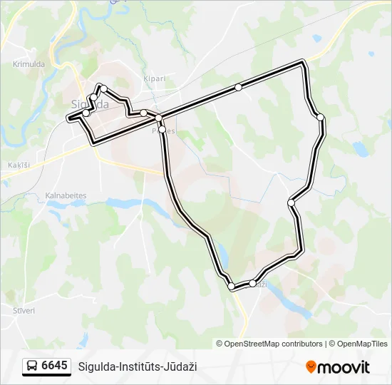 Автобус 6645: карта маршрута