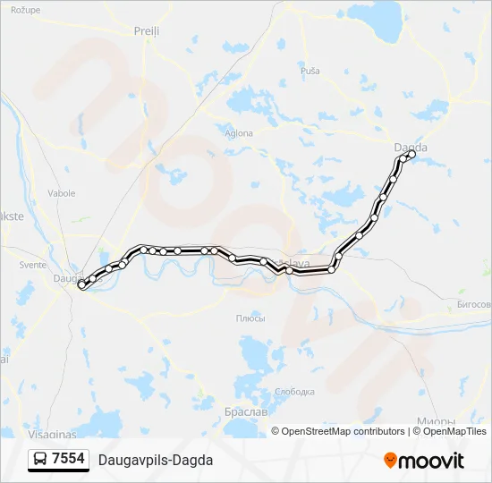Автобус 7554: карта маршрута
