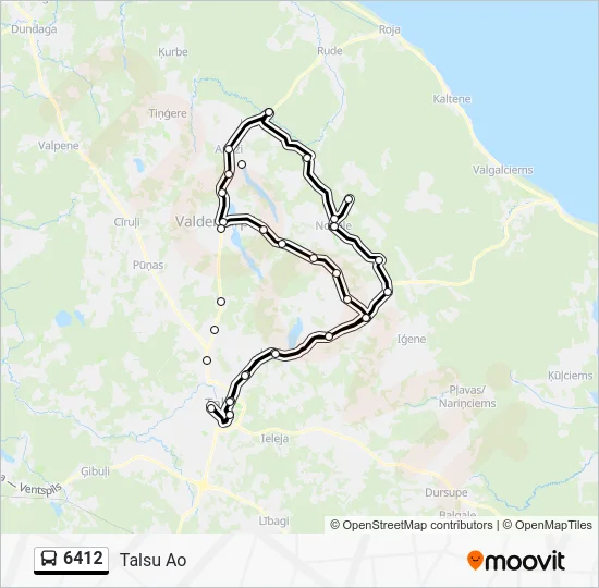 Автобус 6412: карта маршрута
