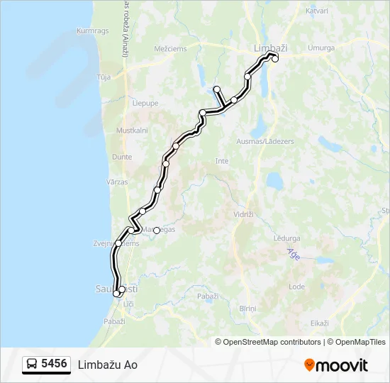 Автобус 5456: карта маршрута