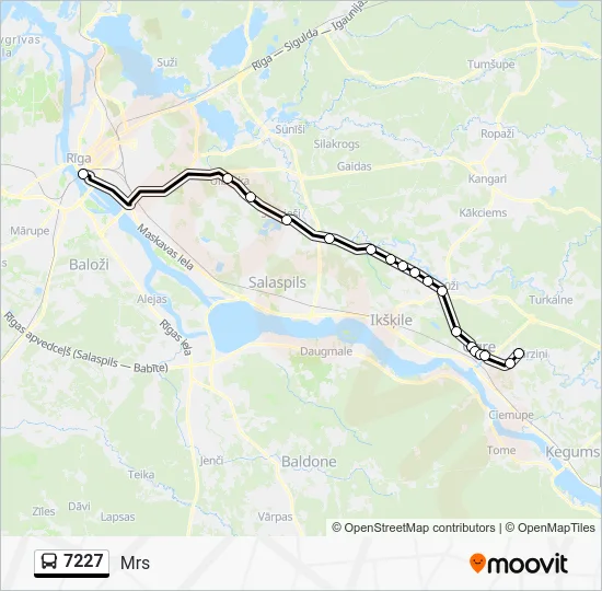 Автобус 7227: карта маршрута