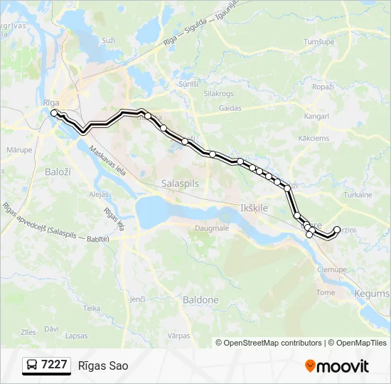 Автобус 7227: карта маршрута