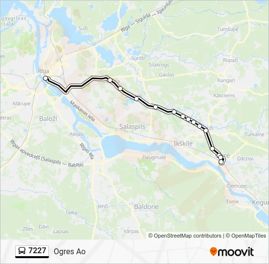 Автобус 7227: карта маршрута