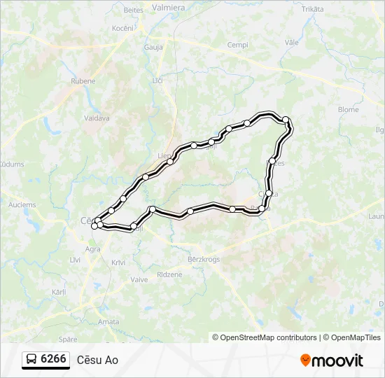Автобус 6266: карта маршрута