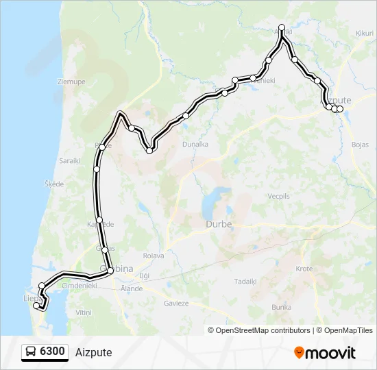 Автобус 6300: карта маршрута