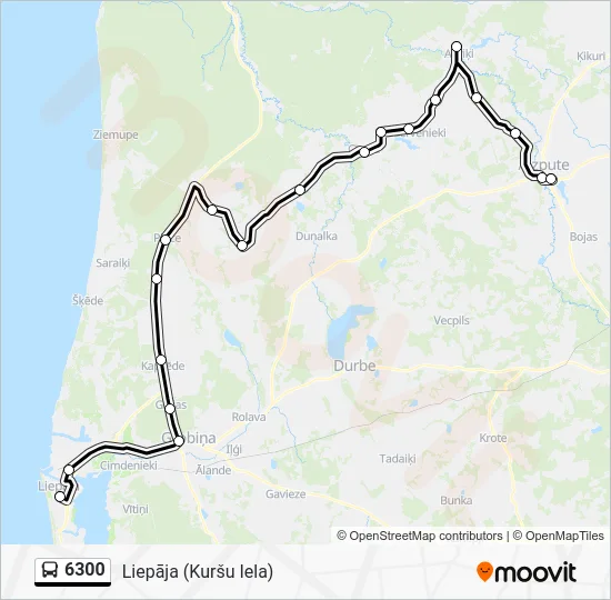 Автобус 6300: карта маршрута