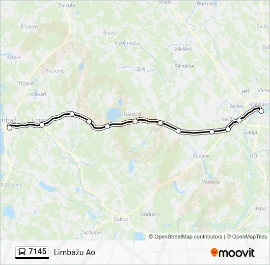 Автобус 7145: карта маршрута