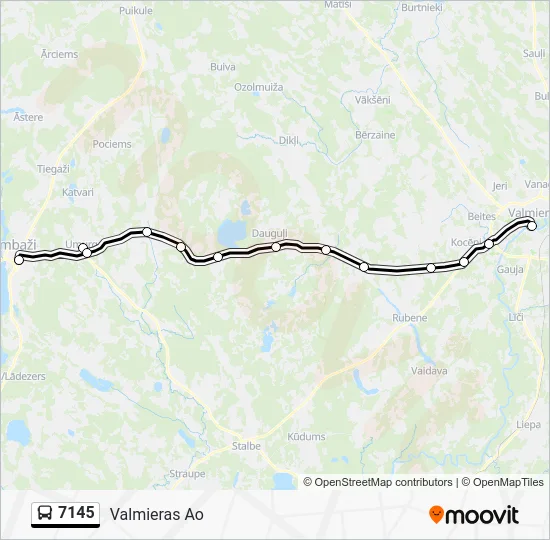 Автобус 7145: карта маршрута