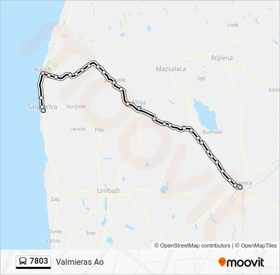 Автобус 7803: карта маршрута