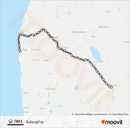 Автобус 7803: карта маршрута