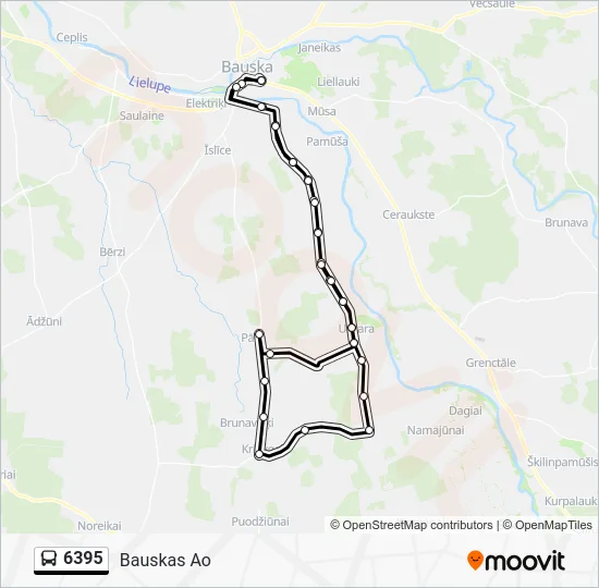 Автобус 6395: карта маршрута