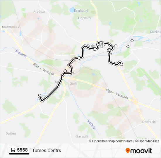 Автобус 5558: карта маршрута