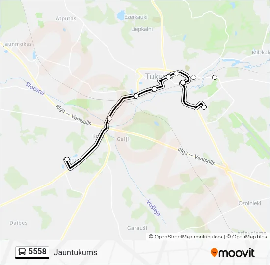 Автобус 5558: карта маршрута